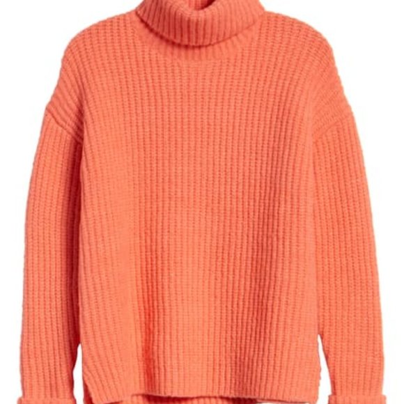 Caslon Turtleneck Sweater Coral Rose New Chunky - Picture 5 of 5